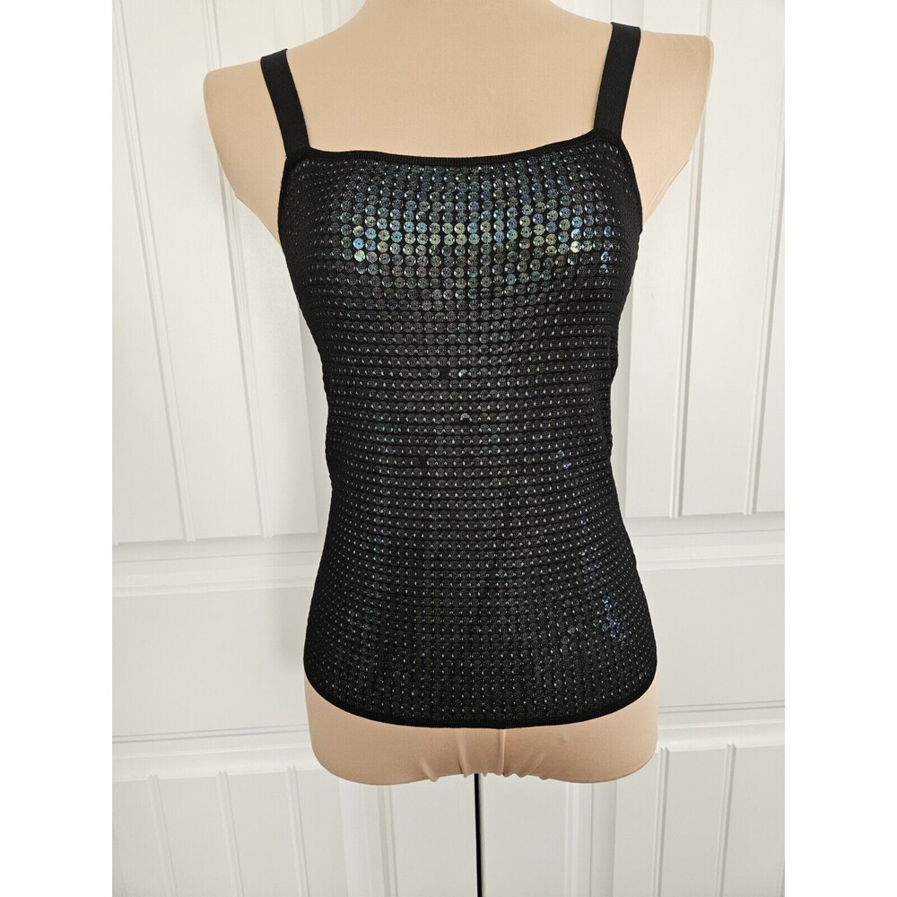 Lafayette 148 New York Black Iridescent Sequined Tank Size S